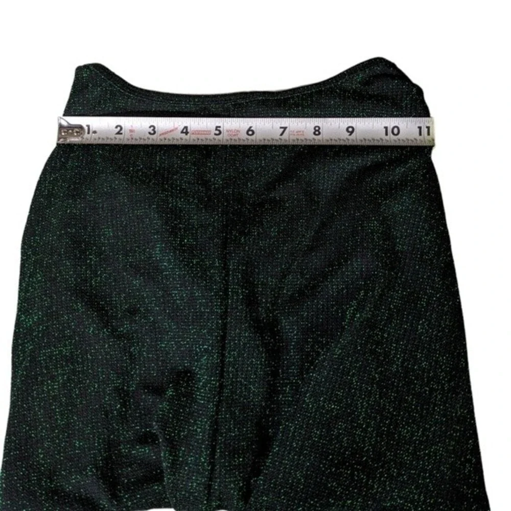 Green Glittering Chic Cozy Sparkly Shiny Glam Olivia blu sweater Size Small - Picture 6 of 6